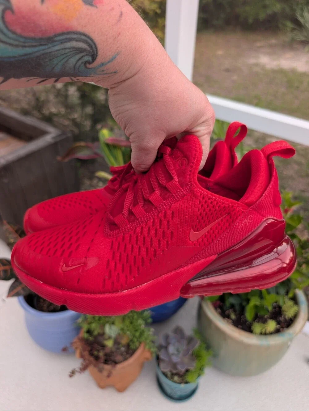 Nike Air Max 270 GS University Red Size 6.5Y Women's 8 CW6987-600 Like NWB